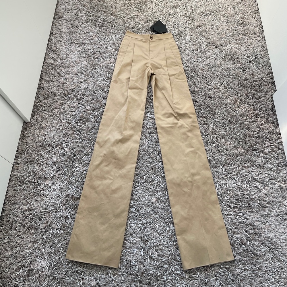 Dsquared2 Tan High-Waisted Trousers - US 2